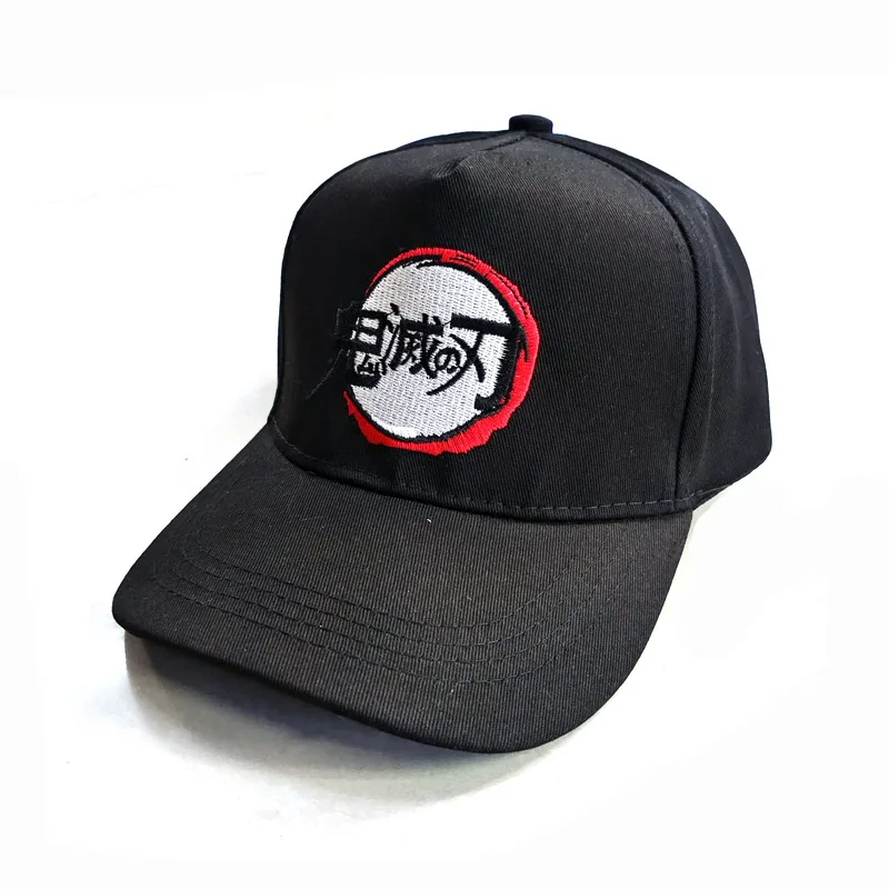 

Popular Anime Demon Slayer Blade Embroidered Baseball Hat for Men Pure Cotton Duck Tongue Hats for Women Sunscreen Sunshade Hat