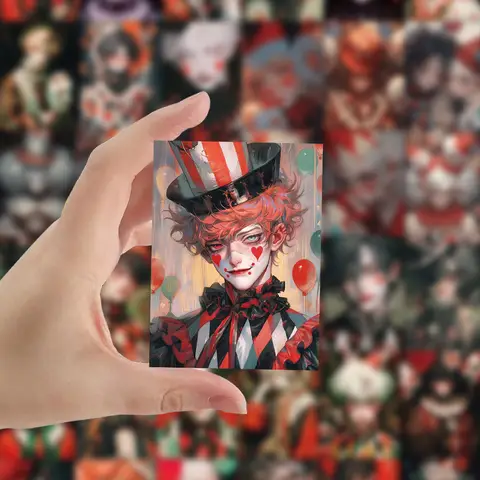 10/63Pcs Clown Stickers Cartoon Arthur Joker Stickers Graffiti Stickers for DIY Luggage Laptop Skateboard Motorcycle Sticker