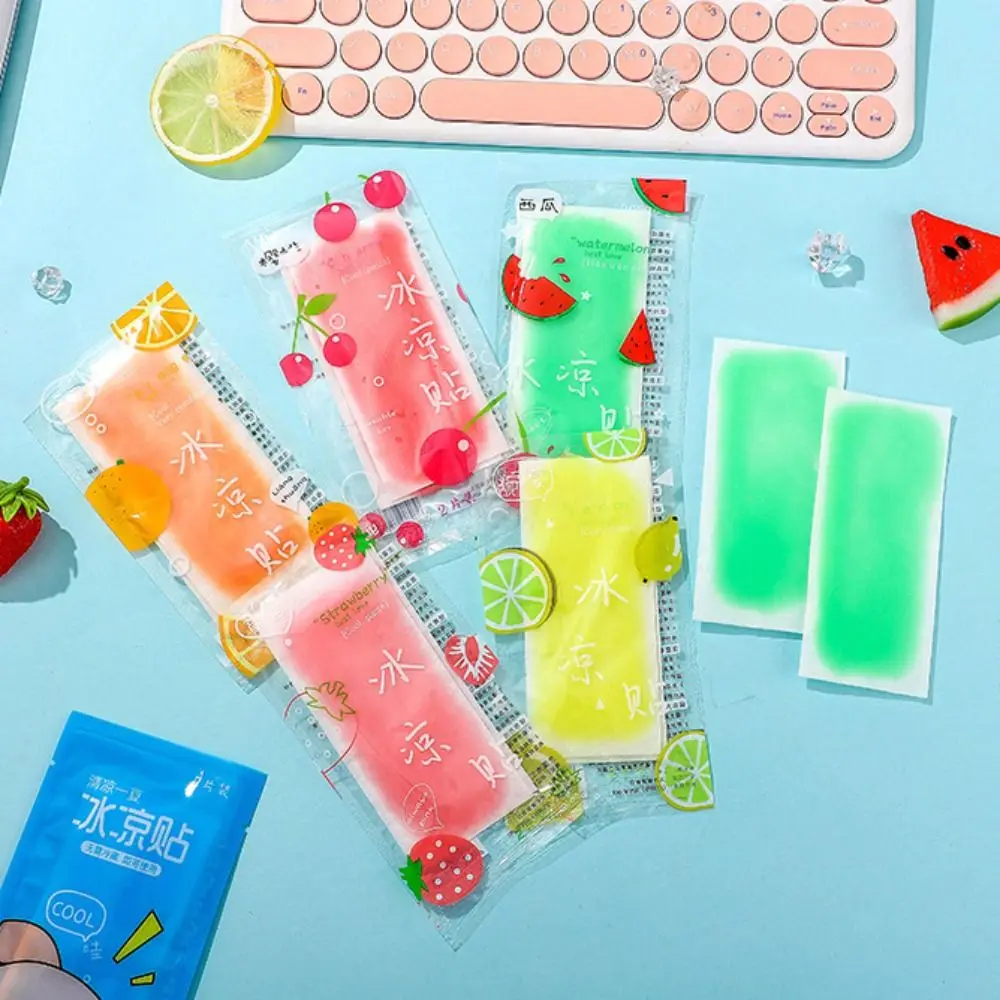 Ice Stickers Mint Fruit Gel Summer Cool Paste Printed Cartoon Ice Paste Hydrogel Cute Cooling Stickers Children