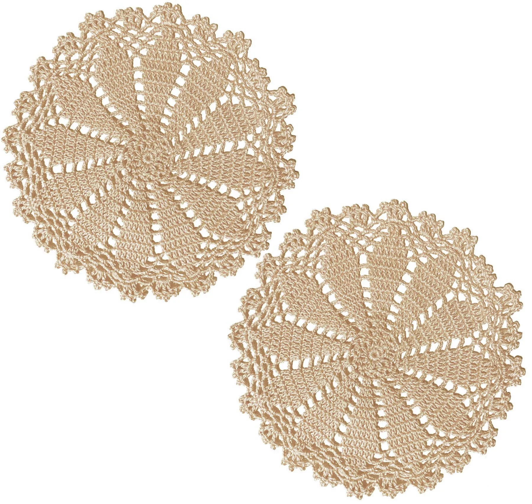 BomHCS   Doilies Handmade Round Crochet Lace Doilies Table Placemats Vase Pads Mats Doily2pcs