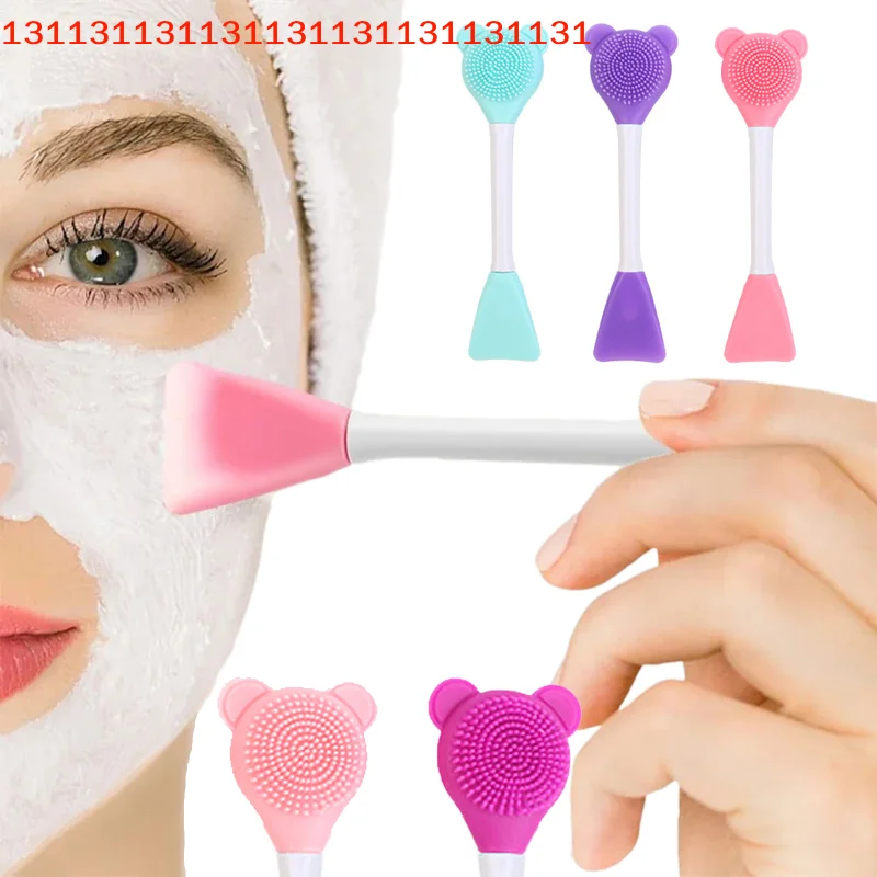 Exfoliante exfoliante para el cuidado de la piel Facial de poros, 2 en 1, limpieza Facial de silicona con espinillas y cepillo para mascarilla, espátula, herramientas de limpieza profunda