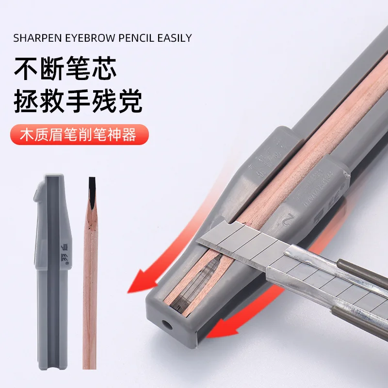 

2023 Microblading Eyebrow Pencil Set Waterproof Tattoo Supplies Tint Enhancers With Sharpener 10Pcs Brow Trimmer Blade