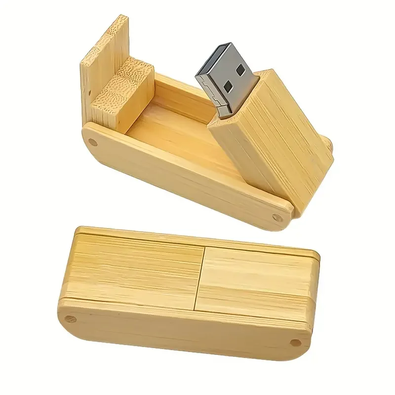 Kostenloses individuelles Lasergravur-LOGO Bamboo Flip USB2.0-Flash-Laufwerk 4 GB 8 GB 16 GB 32 GB 64 GB 128 GB Memory Stick