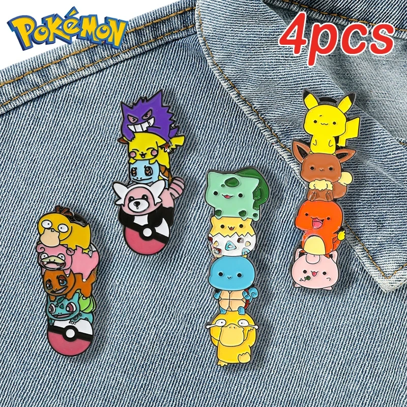 

Kawaii Pokémon Pins Cartoon Cute Anime Character Metal Brooch Alloy Brooch Dress Badge Charm Bag Backpack Decoration Friend Gift