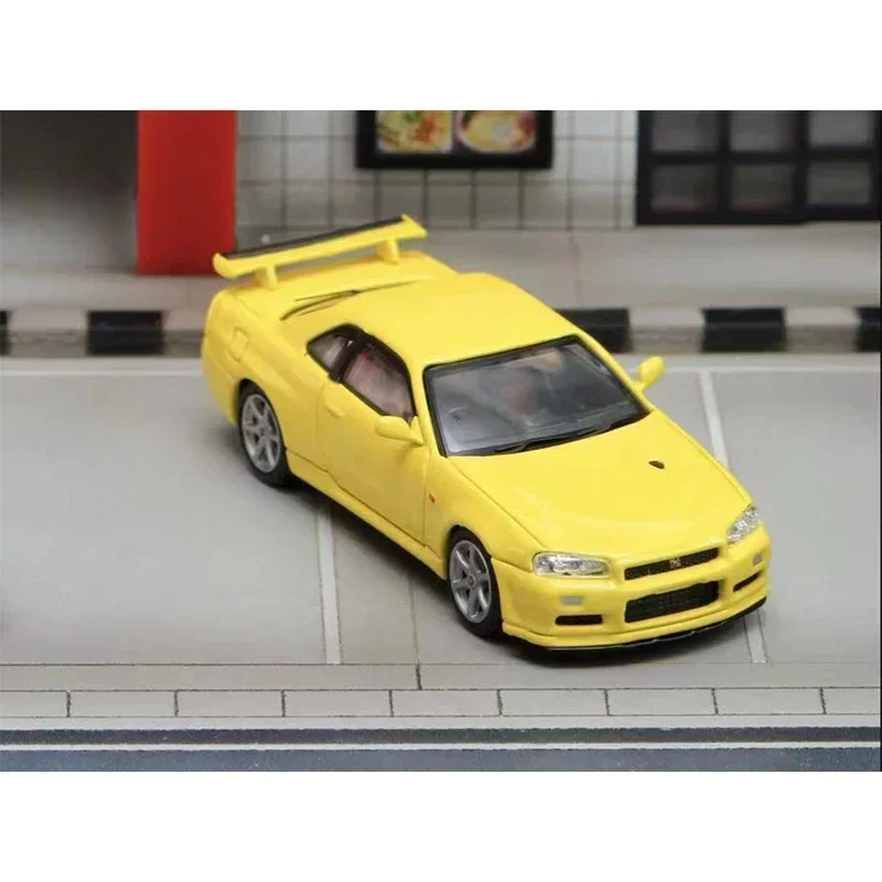 Street Weapon 1:64 GTR R34 V Spec II Electroplated Black Diecast Diorama Alloy Model Car Limited Edition Gift