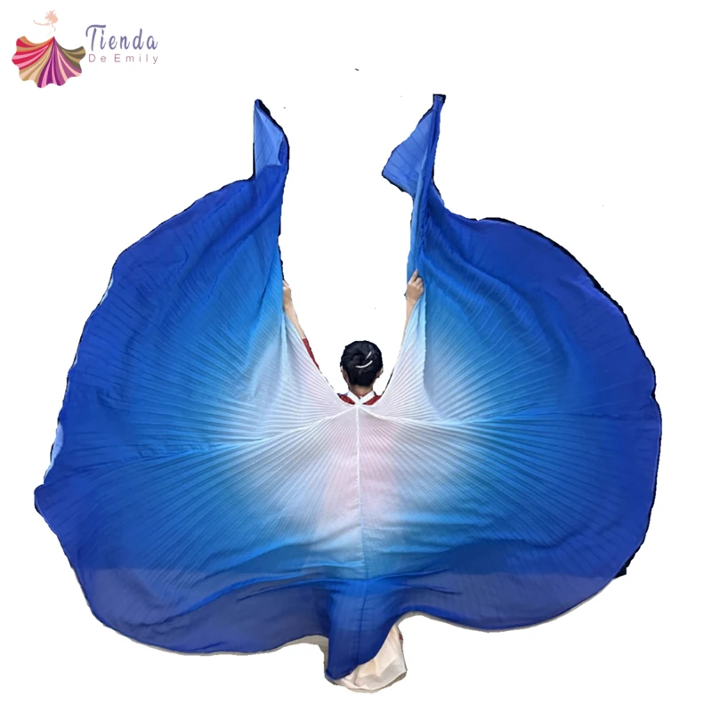 

Крылья для танца живота, женские с телескопическими палочками, угловые крылья Исиды, костюмы для выступлений на 360 градусов, карнавальная шаль на Хэллоуин, реквизит