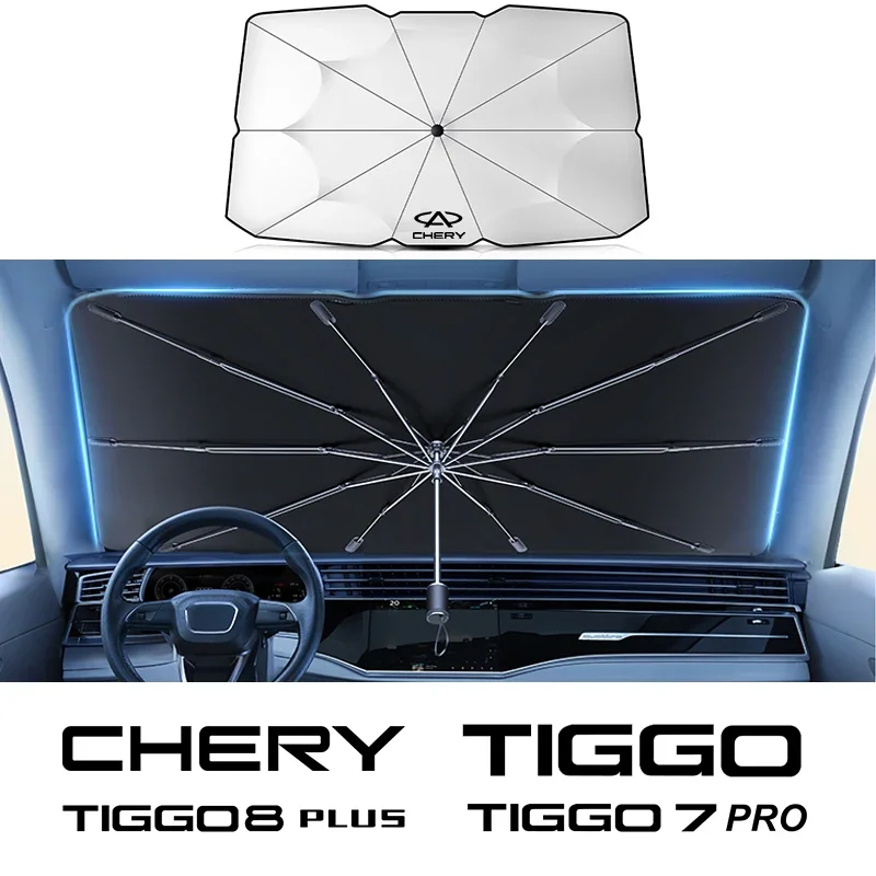 

For Chery TIGGO 3 TIGGO 4 TIGGO 5 TIGGO 7 TIGGO 8 TIGGO7pro TIGGO8plus 2024 Car Windshield Sun Shade, UV Ray Reflector Umbrella