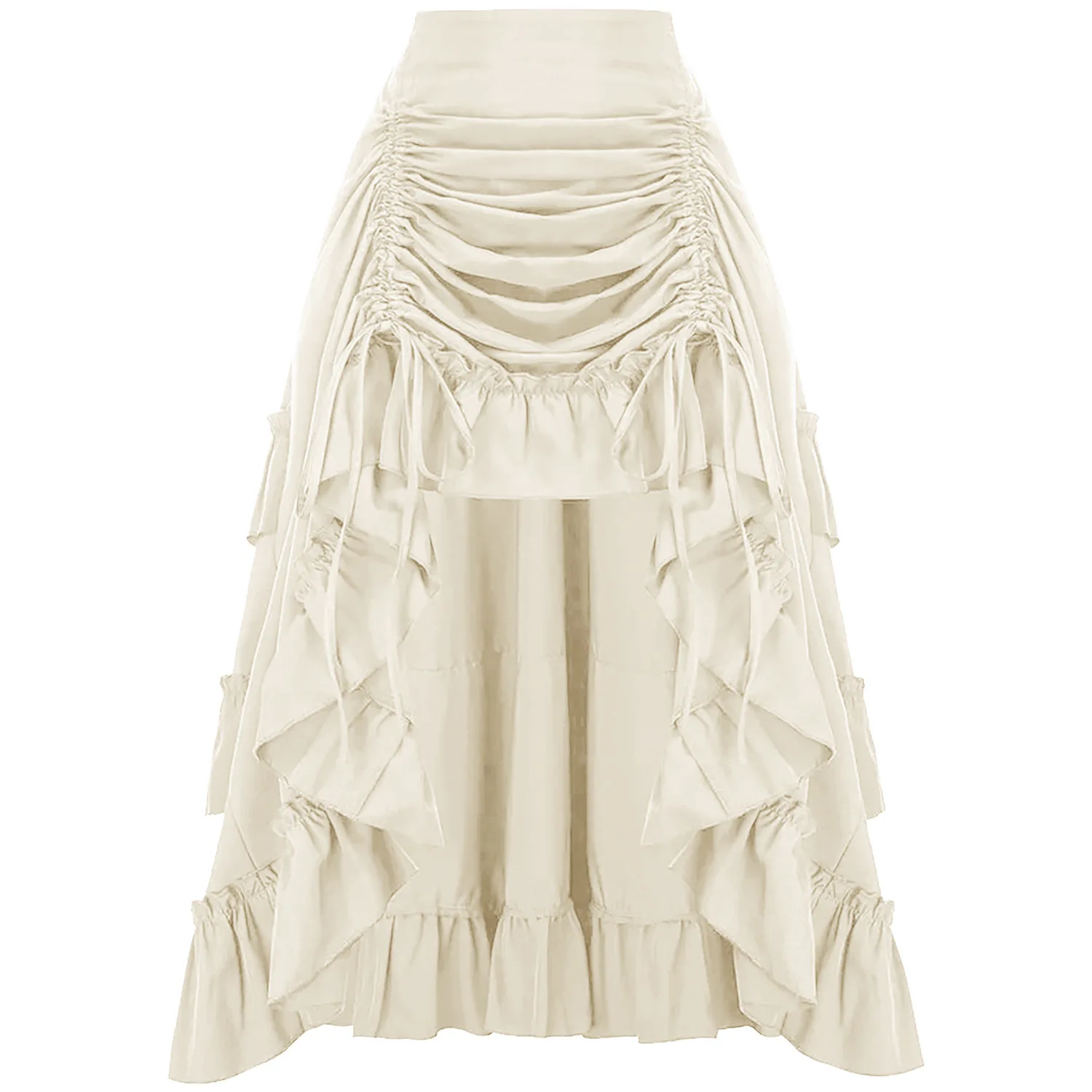 Ruffled High Waisted Long Victorian Skirt Steampunk Skirts Womens Party Wear Gothic Vintage Clothes Medieval Costume Sexy view 3