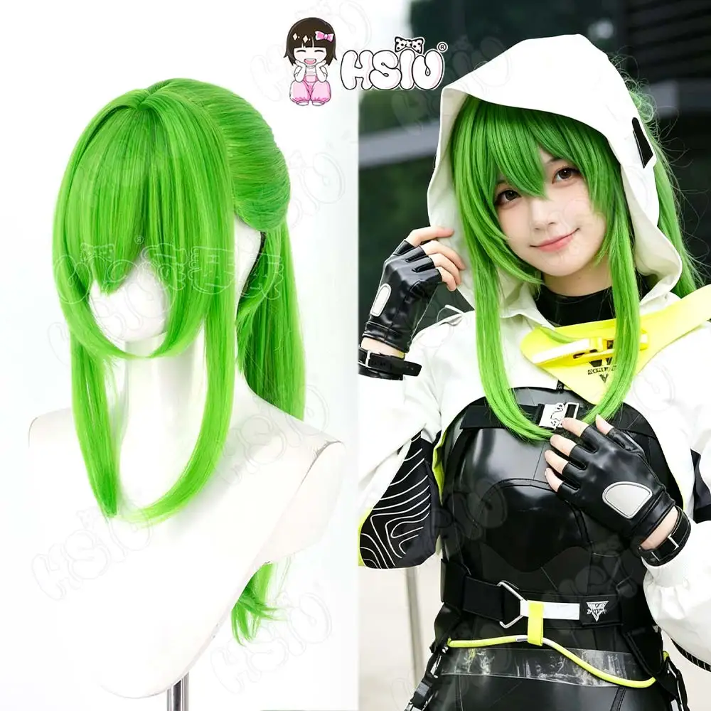 Fluorite Cosplay Wig HSIU Green Short Hair Heat Resistant Wig+Wig Cap Anime Arknights Endfield Cosplay Wig