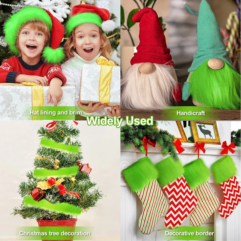 新しいフェイクファー生地コスチュームクラフト用品プレカットストリップおもちゃファジー毛皮クリスマスパーティー帽子靴ノームひげヘアデコレーション