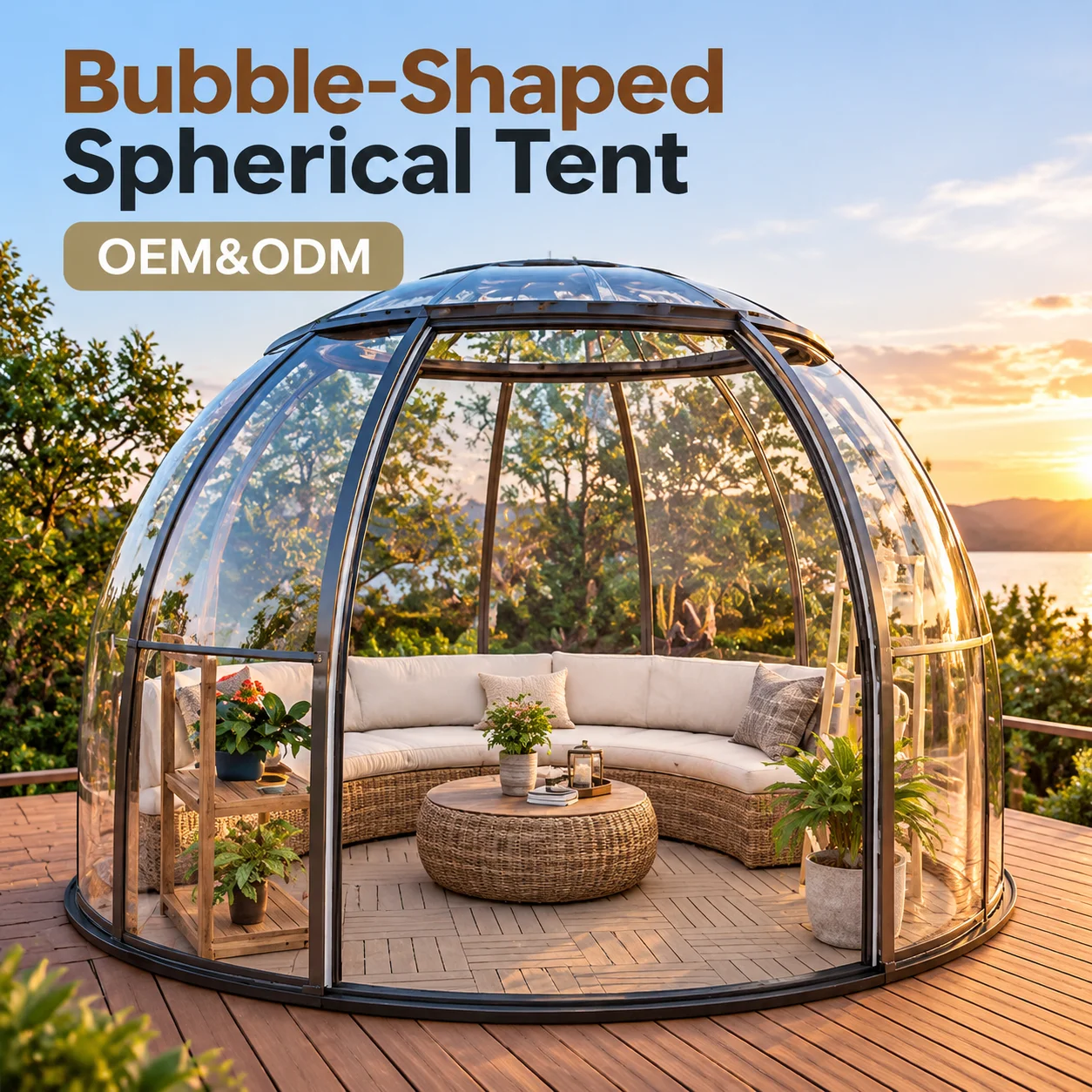 Custom Transparent Spherical Starry‑Sky Dome Tent, Glamping Shelter for Scenic Spot,Campsite,Homestay Resort Hotel Accommodation