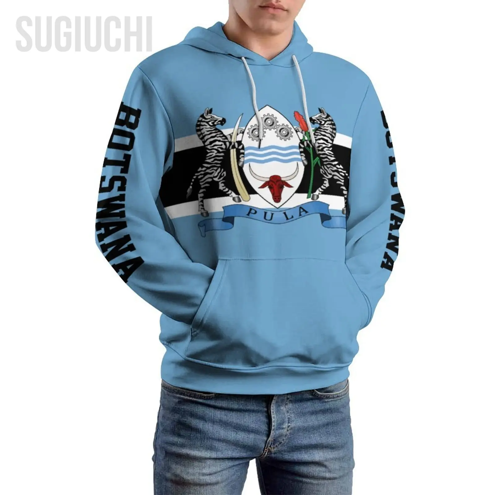 Unisex 3D Hoodie Botswana Flag Men Women Polyester Harajuku Sweatshirt Pullover Hoodies Casual Cool