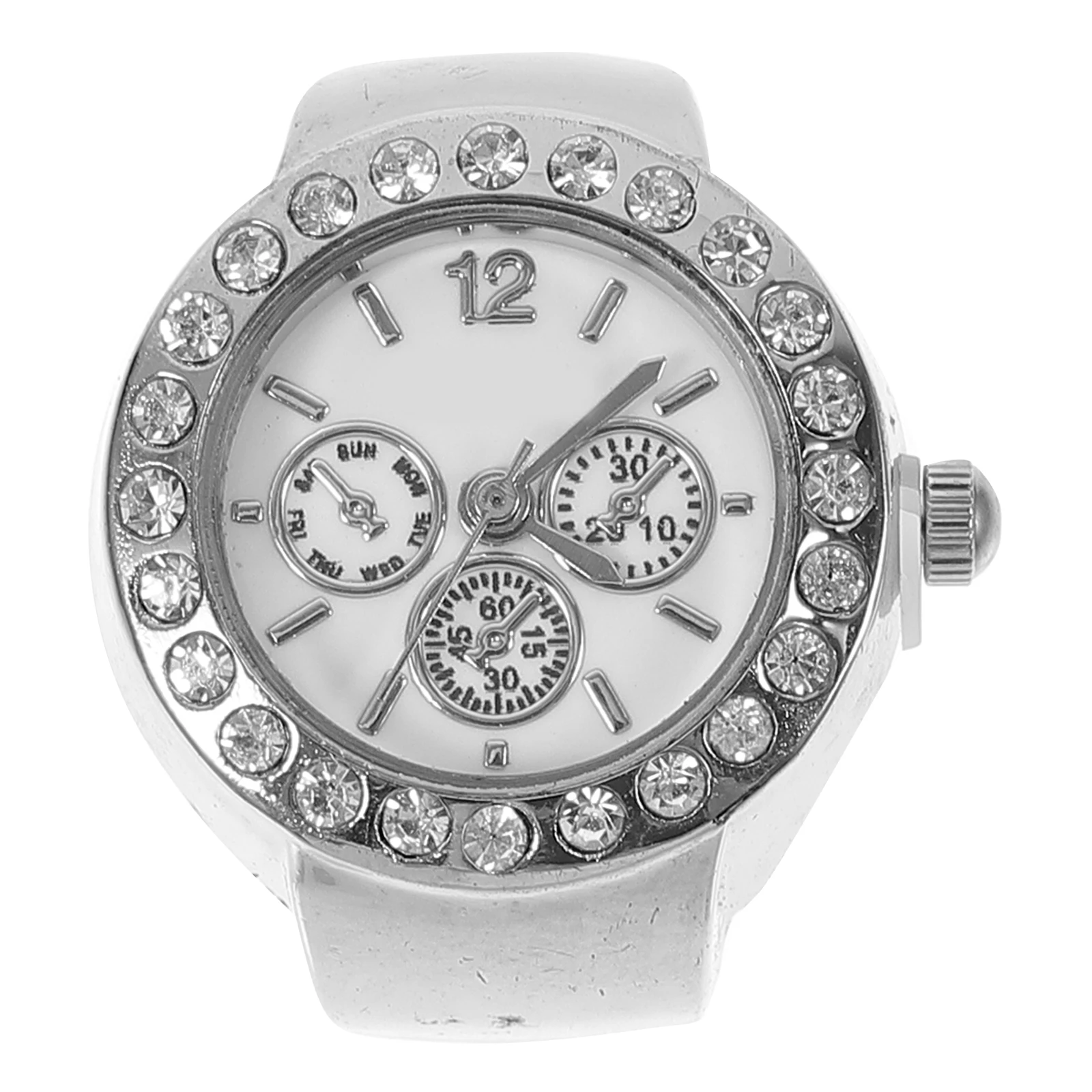 

Ring Watch Alloy Glass Elastic Finger Watch Quartz Movement Casual Fashion Date Party Accessory Finger Watches