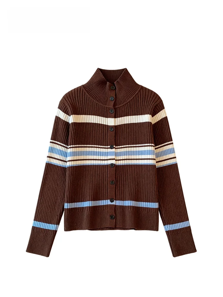 

plus Size Women's Knitwear Vintage Striped Top Lazy Sle Autumn Winter New Arrival Comfortable Fit Floral Embroidery Long Sl...