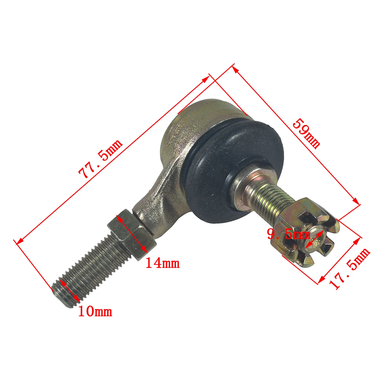 10-10mm Left and Right Hand Tie Rod Ball Joint For 110cc Kazuma Chinese ATV Quad Go Kart Moped Scooter