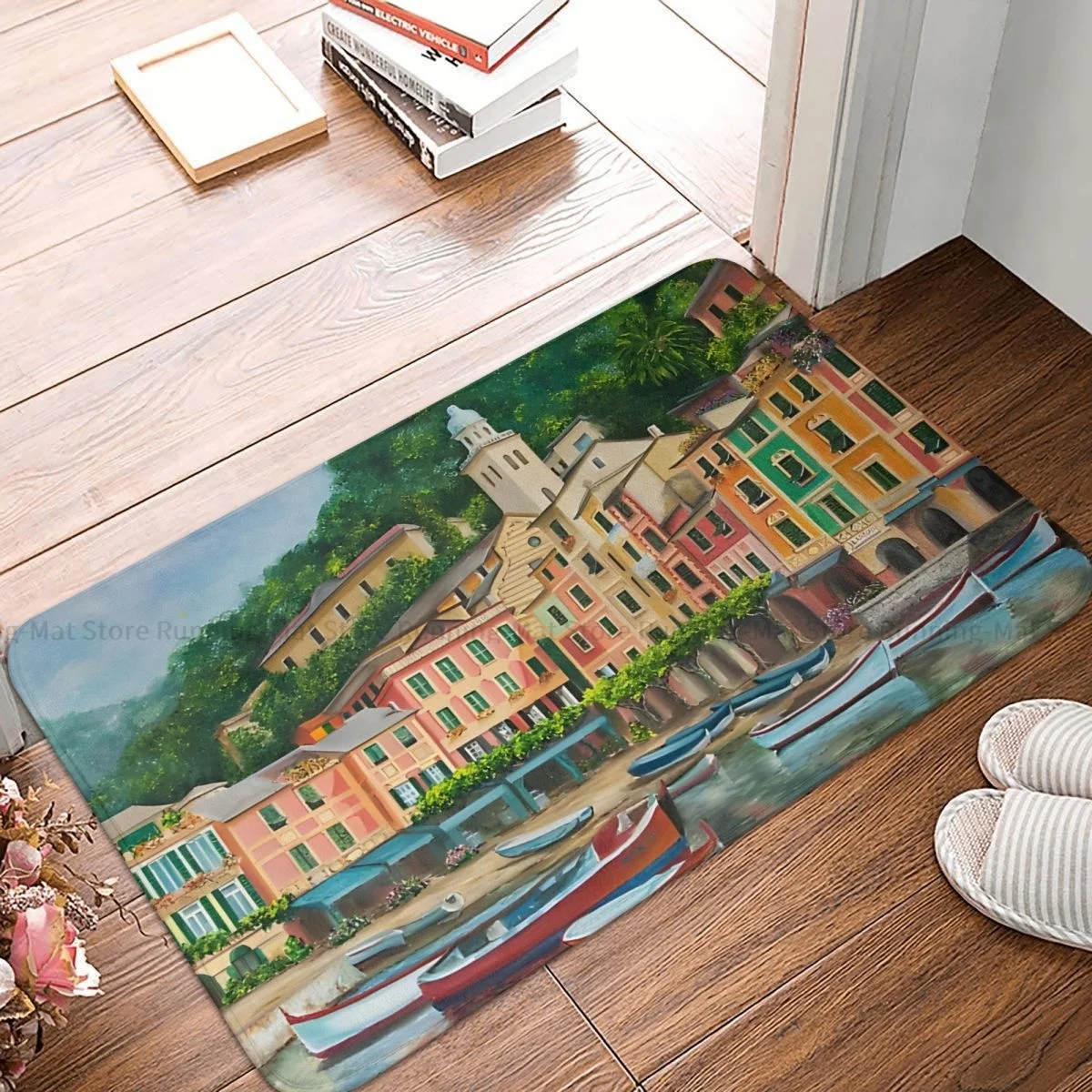 Anti-Slip Doormat Bath Mat Reflections Of Portofino Balcony Carpet Entrance Door Rug Indoor Decor