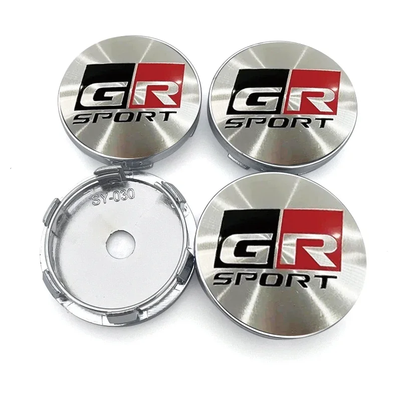 4pcs 60mm Car Wheel Center Hub Caps Protector Decorations Car Accessories For Toyota GR Gazoo Racing RAV4 C-HR Mirai Prado Plugs