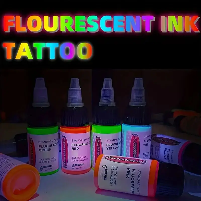 

8pcs Iteno Color Pigment Tattoo Ink Set - Fluorescent Tattoo Ink - Practice Tattoo Ink