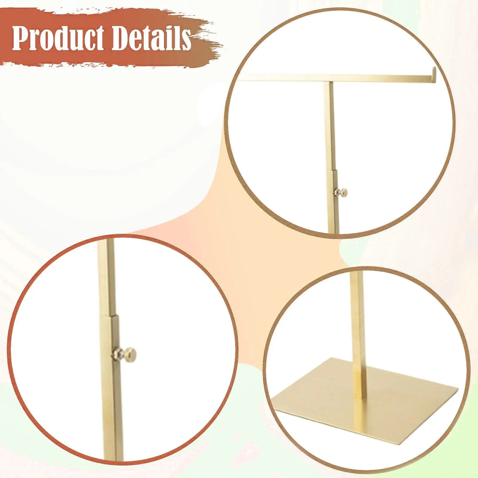 Stainless Steel Purse Display Stand Adjustable Height Holder Handbag Organizer Rack for Jewelry Display and Boutique Showcase