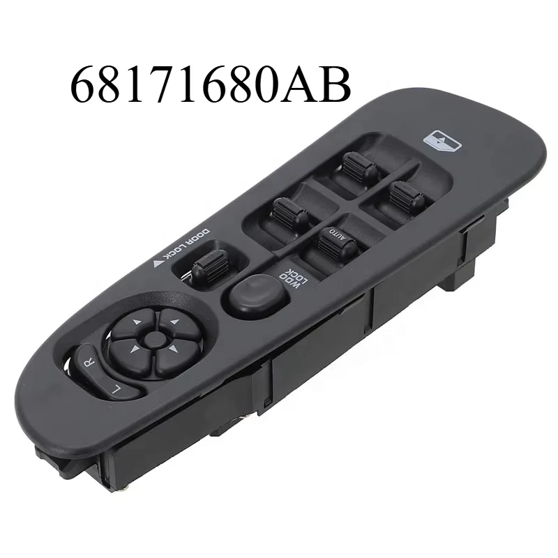 

68171680 АБ АА 56049805 Главный переключатель окна AB SWITCHDOCTOR и комплект серой рамки для Dodge Ram 1500 2500 3500 годов 2002-2008 годов (Quad Cab)