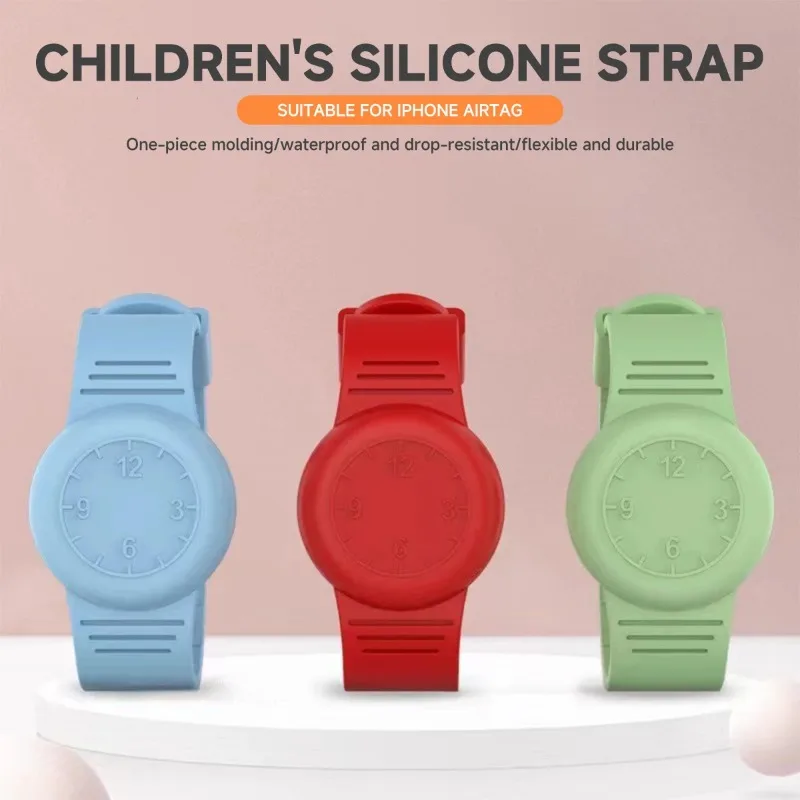 

AirTags Watch Band For Apple Airtag Holder Kids Silicone Bracelet For Waterproof Tracker Strap Child Wristband Tracker Accessory