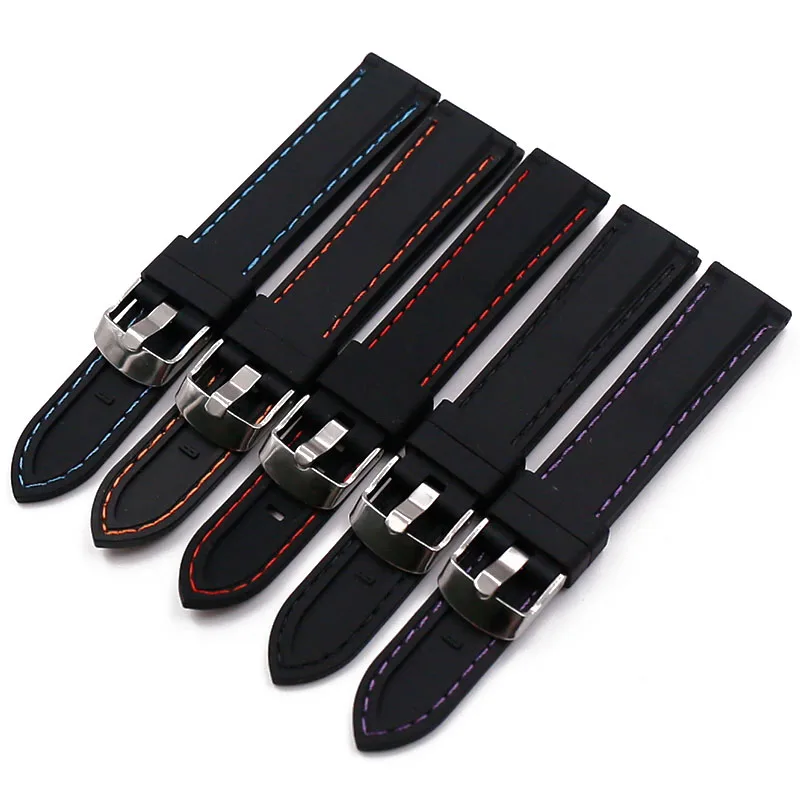 

Men's Rubber watch strap accessories are suitable for 18mm20mm22mm24mm26mm outdoor sports silicone watch band wristbands chain