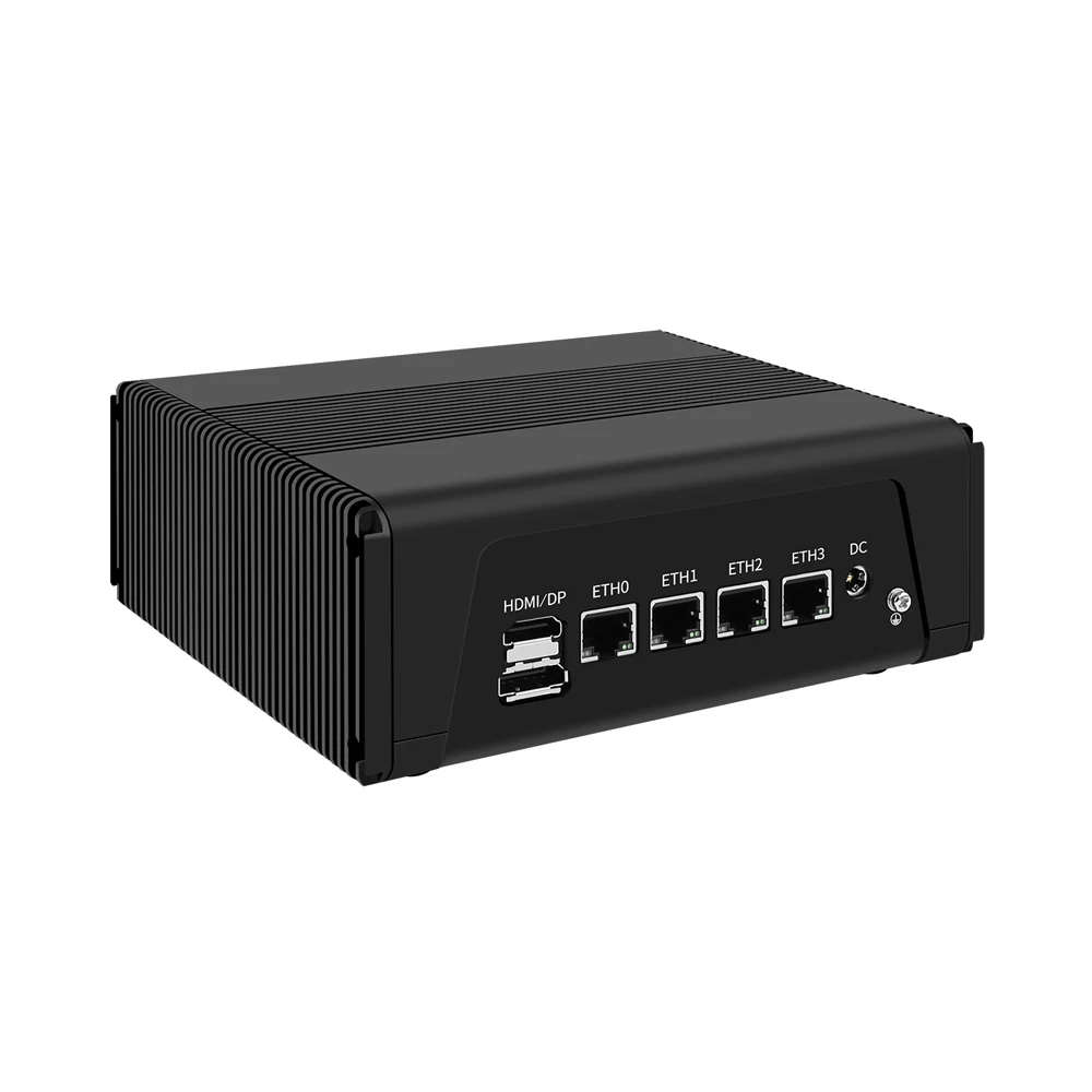 HUNSN Micro Firewall Appliance,Mini PC,RJ11,AMD Ryzen 5/7,Pfsense, VPN,Router PC,4 xIntel 2.5GbE I226-V LAN,Type-C,TF,HD,DP