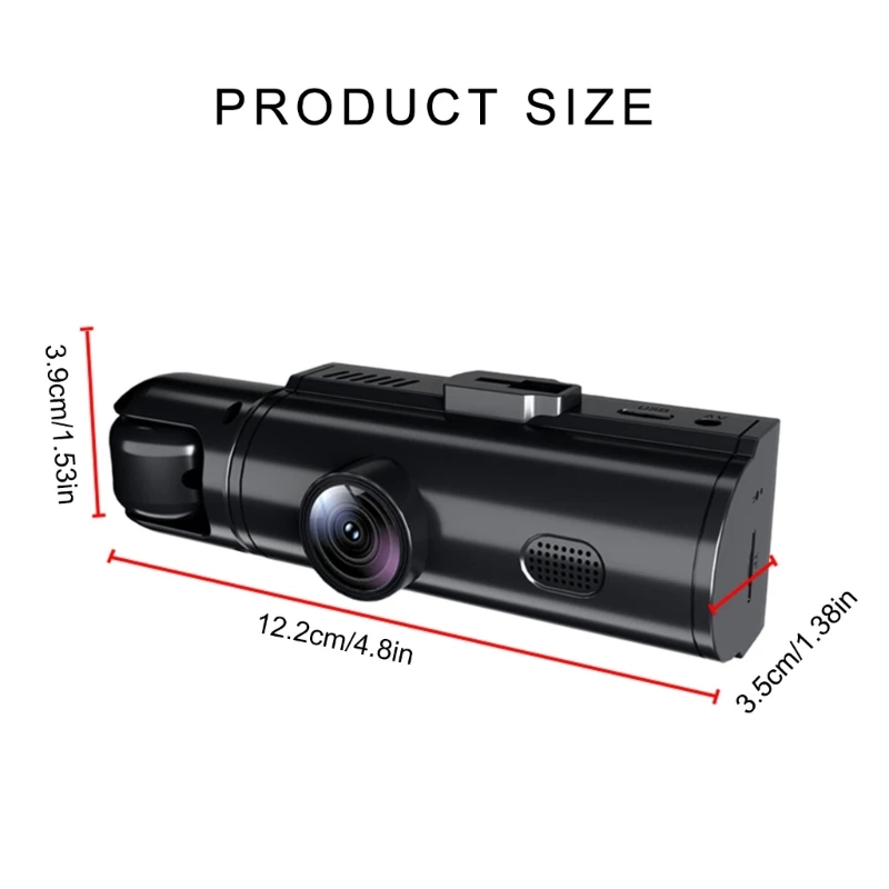 Car Dashboard Camera With 3 Camera 4K Front Recording, Artificial Intelligence Driving Assistant, Large Storage Capacity