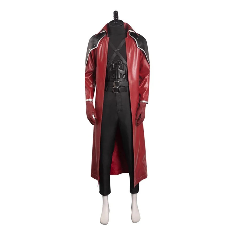 FF7 Genesis Rhapsodos Cosplay Costume Game Final Fantasy VII Crisis Core Battle Suits Adult Mens Halloween Party Roleplay Outfit