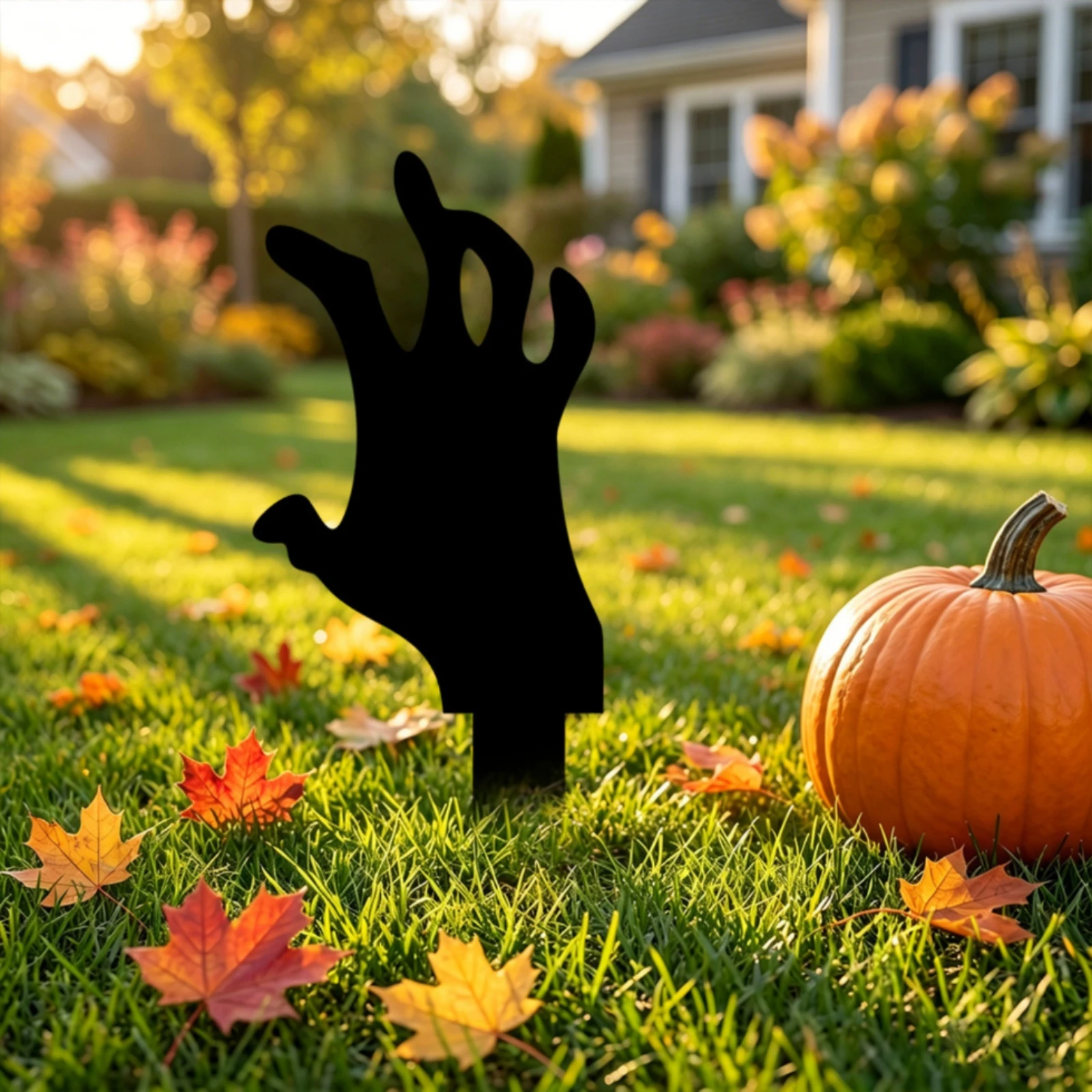 5 Pieces Skeleton Hand Yard Stakes Scary Skeleton Hand Garden Stakes Black Haunted for Halloween