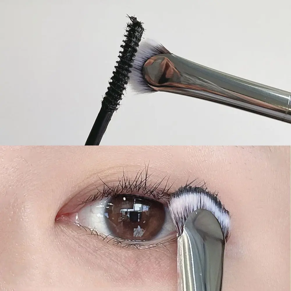 Abgewinkelte fächerförmige Wimpern bürste Wimpern stab bürste feine profession elle Mascara-Fächer bürste natürliches weiches Make-up-Werkzeug