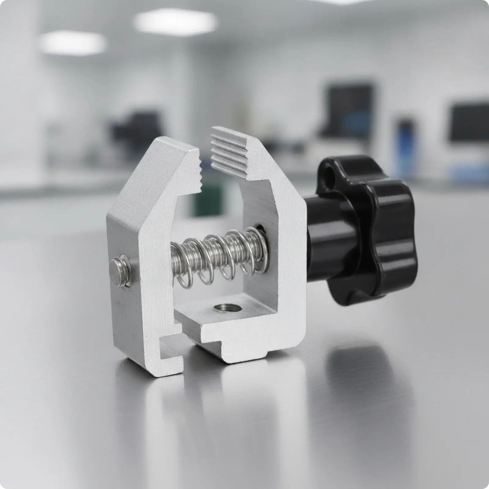 Push Pull Force Test Clamp Serrated Jaw Vise Wedge Clamp for Material Testing Equipment