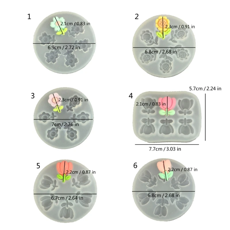 

Professional Fondant Mould Set With Flower Pattern Sturdy Safe Silicone Materials