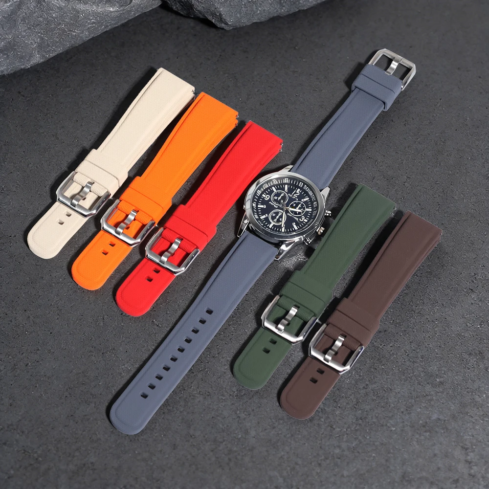 20 مللي متر 21 مللي متر 22 مللي متر العالمي FKM ساعة مطاطية الأشرطة الإفراج السريع العصابات للرجال صالح لأوميغا لونجين أبل أشرطة ساعات يد