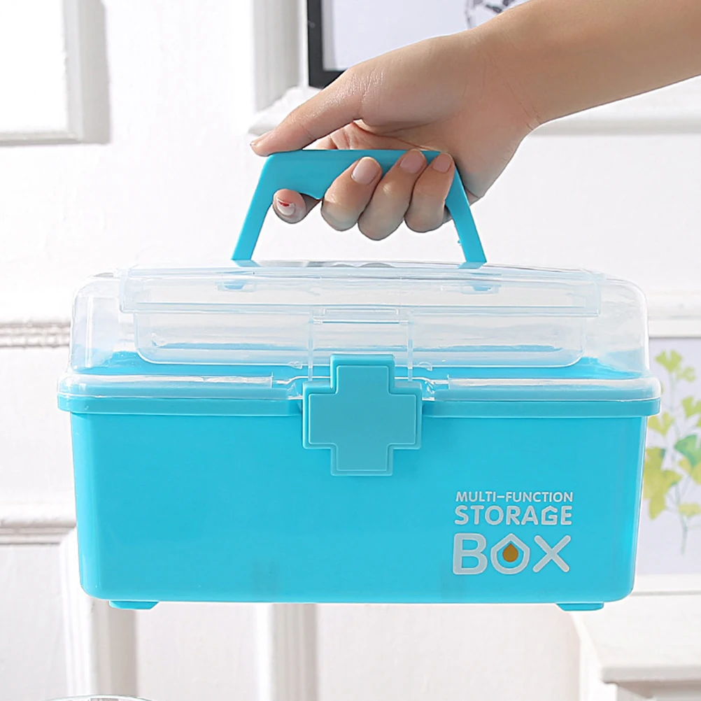 

1Pc Portable Medicine Case Multipurpose Storage Box for Medication First Aid Home Travel Outdoor Activities