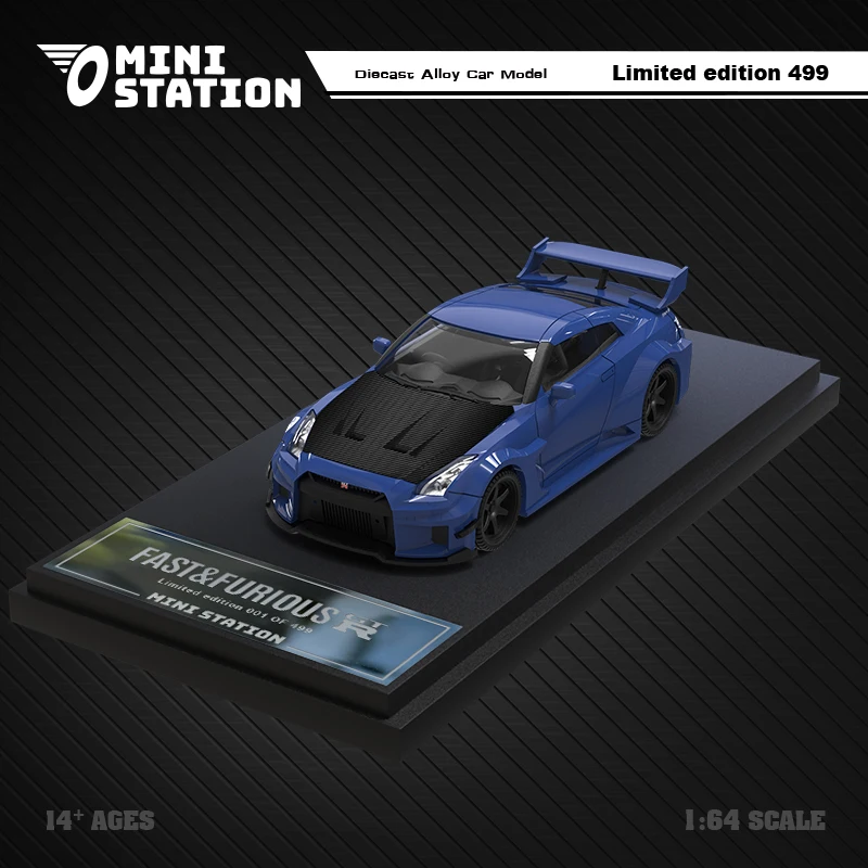 Mini Station 1:64 Fast & Furious Brian\'s GTR R35 3.0 TypeA / B / C limited499 Diecast Model Car