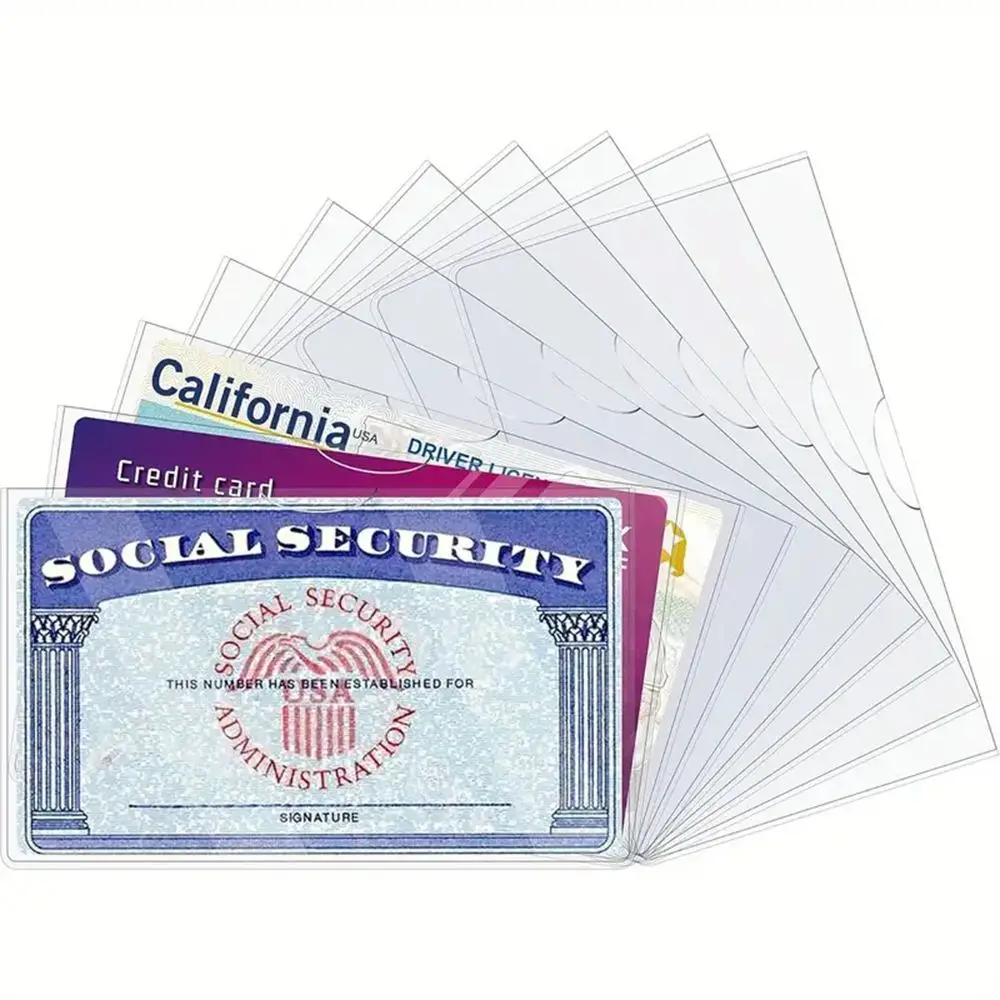 Waterproof Social Security Card Protector Clear Cover Transparent Credit Card Holder Easy to Insert Dustproof