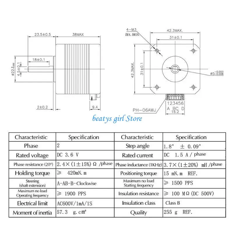 

C7AB Nema17 Шаговый двигатель 42 Двигатель 1.5A 17HS4401S с комплектом драйверов шагового двигателя TB6600 НОВЫЙ