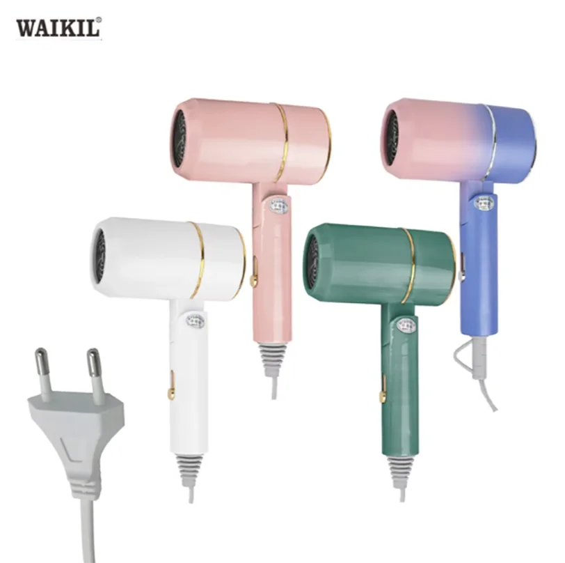 WAIKIL New Adjustable Hair Dryer Home Student Dormitory Blue Light Hair Dryer EU Plug Three speed adjust Electric Hair Dryer