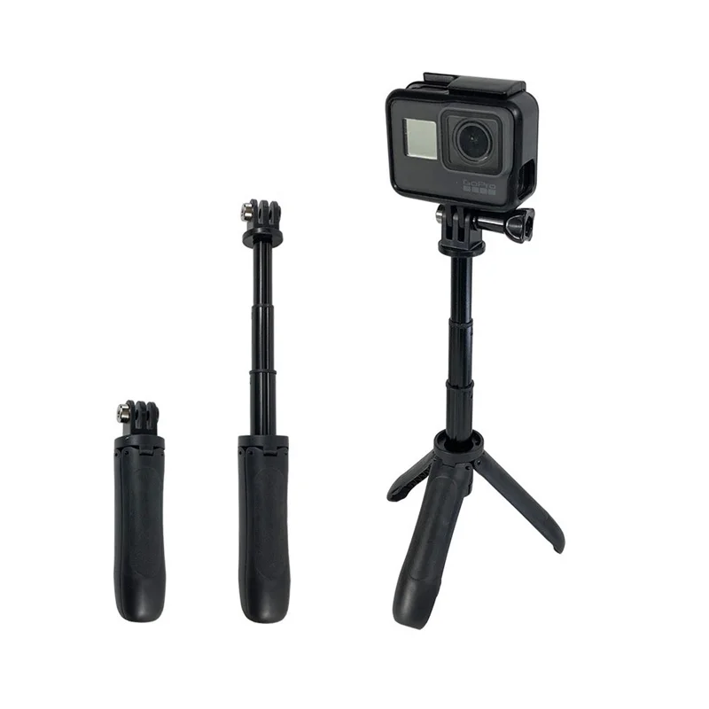 Tripod Mount Selfie Stick Extendable Monopod+Half Zip Mini Carrying Case Bag for GoPro 12 11 10 DJI Action 4 3 Insta360 X4 X3 X2