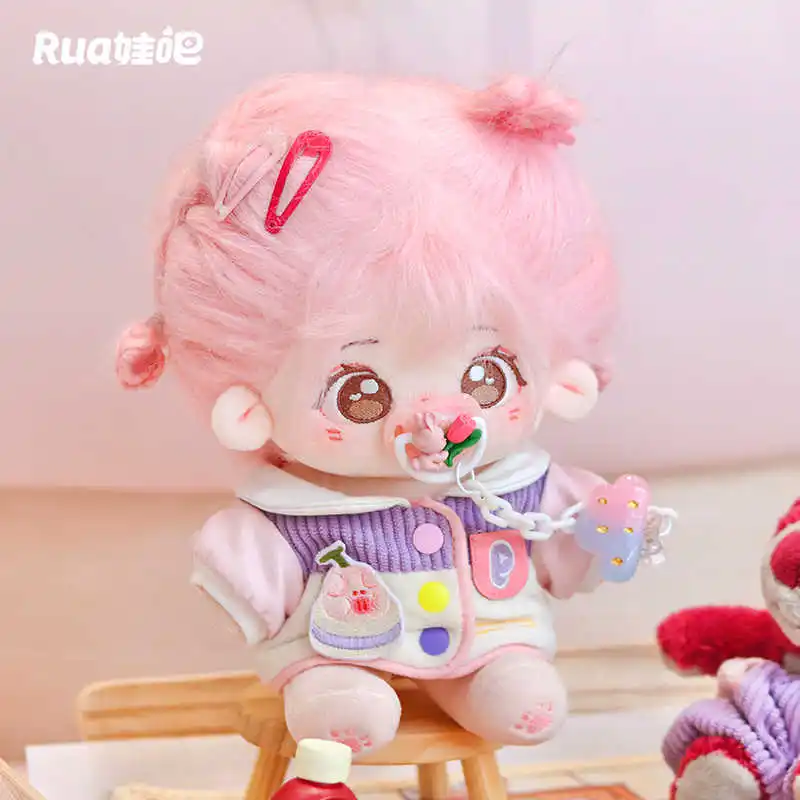 Pakaian boneka 20cm setelan kostum babi ungu lucu boneka mewah aksesoris boneka mainan Anime untuk hadiah anak-anak