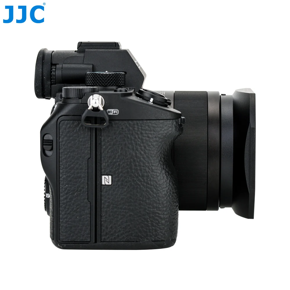 JJC Metal Square Lens Hood with Lens Cap Cover for Sony DSC-RX1 DSC-RX1R DSC-RX1RII SEL50F18 SEL16F28 Lens Replaces Sony LHP-1