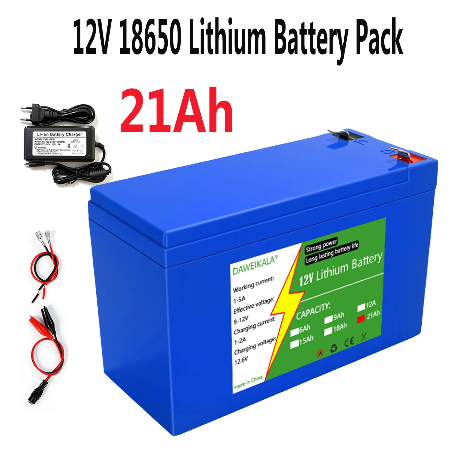 Rechargeable 12V 9Ah 21Ah Battery  for Garden Sprayer Farm Tools Small Appliances 18650 Lithium Battery Pack for toy cars LED