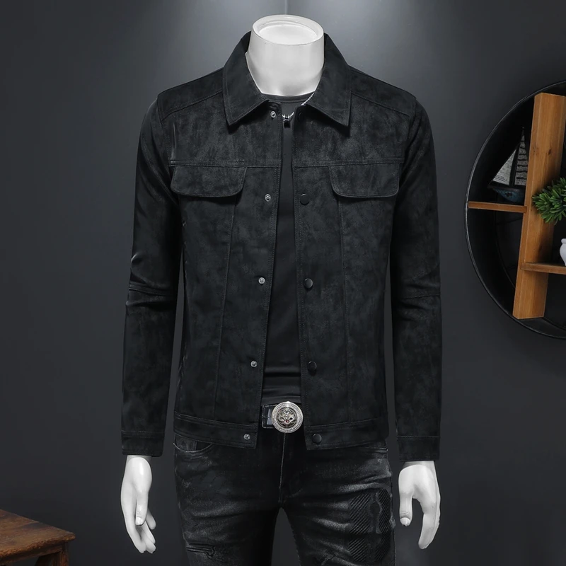

Мужская кожаная куртка Slim Fit для мотоциклистов, модная, с воротником, новая модель, молодежная, повседневная, из искусственной кожи