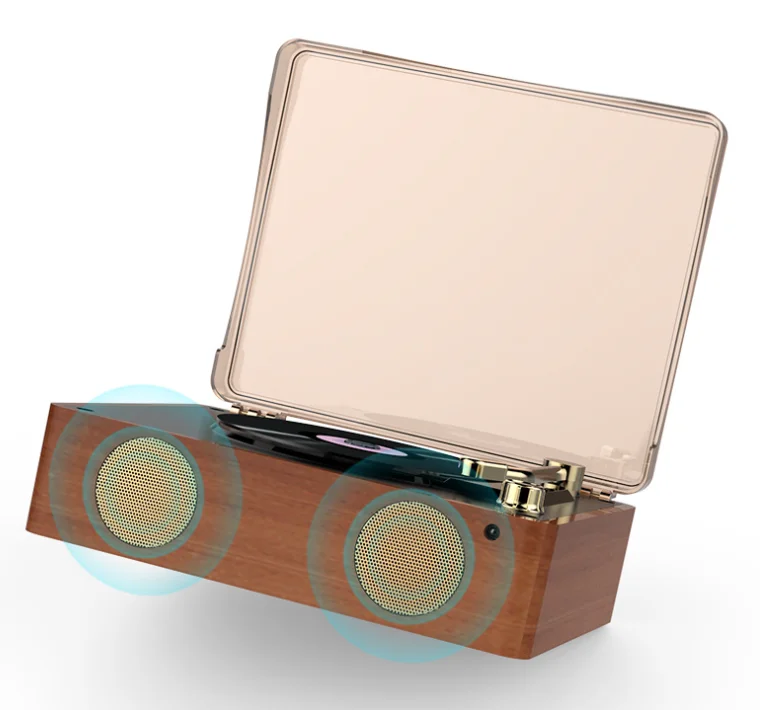 Tribute to classic HIFI sound quality, support Bluetooth, retro box all-in-one Pallet type CD Phonograph