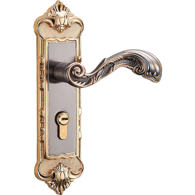 European Vintage Keyed Door Lever Set Curved Handle Set With Keyed Deadbolt Lock Security Mortise Door Lock,Aluminum Alloy замок