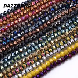 4mm Electroplated Round Faceted Crystal Beads Roundell Glass Spacer Loose beads For DIY Bracelet Necklace Jewelry Making