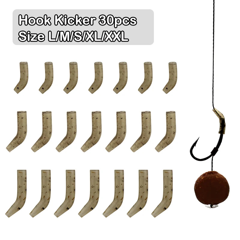 

30 Pieces Carp Fishing Hook Sleeve Hair Rig Line Aligner Sleeves D Rig Kickers Hooks Carp Fishing Accessories Tackle