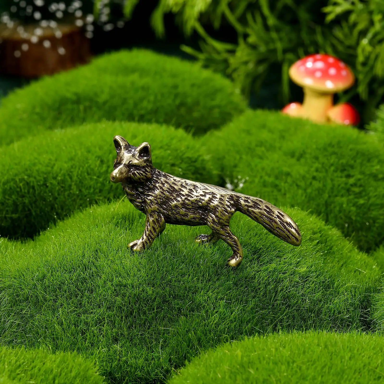

Little Fox Ornament Brass Ornaments Animal Decor Figurine Figurines and Statues Mini Figures Vintage