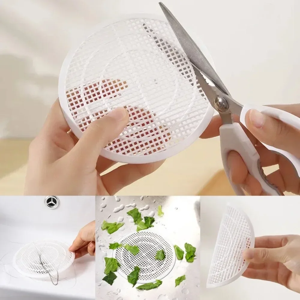 Filtre d'évier en plastique anti-blocage pour cheveux découpables, outils de cuisine pour évier de bain, crépine de ark, couvercle de vidange de douche, bassin à piège, 5 pièces